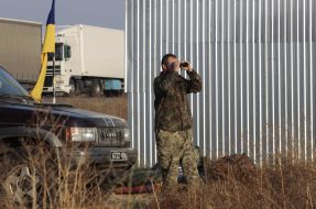 Participants of blockade at the "Chaplynka" checkpoint