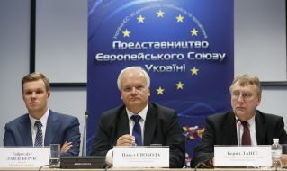 Gabrielius Landsbergis, Pavel Svoboda and Bernd Lange
