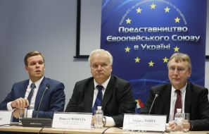 Gabrielius Landsbergis, Pavel Svoboda and Bernd Lange