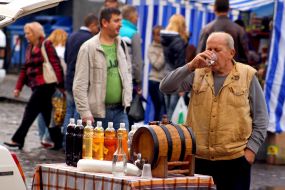 Man drinks vodka