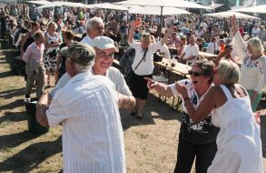 People relax during the festival "Big Georgian feast"