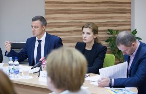 Nikolay Kuleba, Marina Poroshenko and Oleg Derevyanko