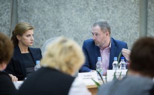 Nikolay Kuleba, Marina Poroshenko and Oleg Derevyanko