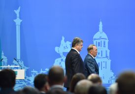 Petro Poroshenko and Nursultan Nazarbayev at business forum