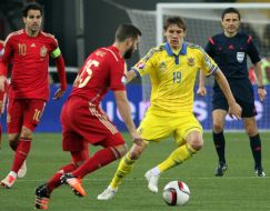 Soccer. Euro-2015 qualifying match. Ukraine 0:1 Spain