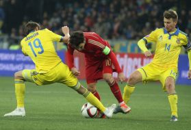 Soccer. Euro-2015 qualifying match. Ukraine 0:1 Spain