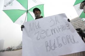 Representatives of the "UKROP" picket the CEC