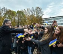Petro Poroshenko during a meeting with students