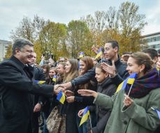 Petro Poroshenko during a meeting with students