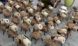 Sheep with wine corks