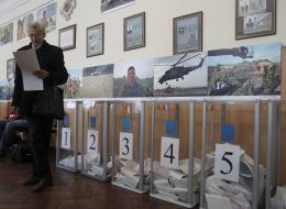 Voting in local elections in 2015 in Kiev