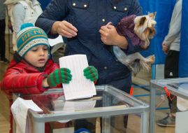 Voting in local elections in 2015 in Kiev
