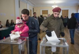 Voting in local elections in 2015 in Kiev