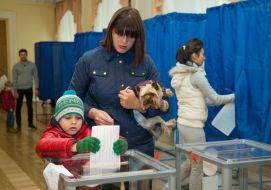 Voting in local elections in 2015 in Kiev