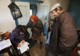 Voting in local elections in 2015 in Kiev