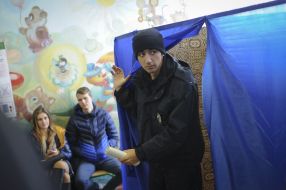 Voting in local elections  2015 in Kiev