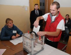 Voting in local elections in 2015 in Kiev
