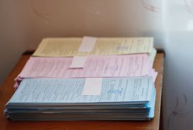 Ballots at the polling station