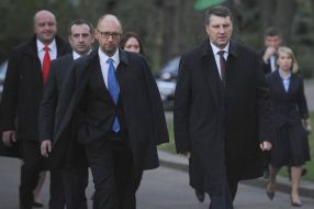 Arseniy Yatsenyuk and Raimonds Veyonis