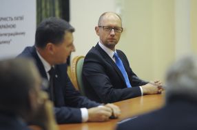 Arseniy Yatsenyuk and Raimonds Veyonis