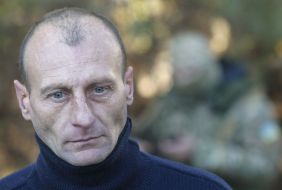 Ukrainian servicemen during an exchange of prisoners