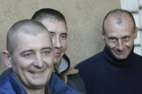 Ukrainian soldiers during an exchange of prisoners