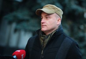 Andrey Denisenko near the jail SBU