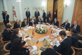 Algirdas Butkevicius, Arseniy Yatsenyuk, Laimdota Straujuma and Taavi Rõivas