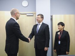 Meeting of Arseniy Yatsenyuk and Valdis Dombrovskis