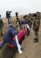 Церемонія поховання воїнів АТО