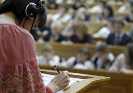 The participants of the All-Ukrainian dictation of national unity