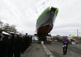 Спуск на воду катера "Гюрза-М"
