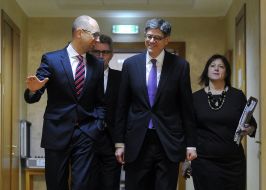 Natalia Yaresko, Arseniy Yatsenyuk and Jack Lew