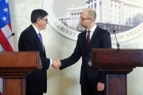 Arseniy Yatsenyuk and Jack Lew