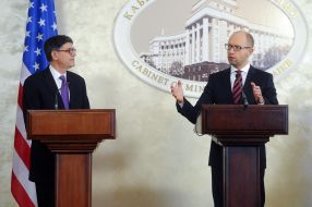 Arseniy Yatsenyuk and Jack Lew
