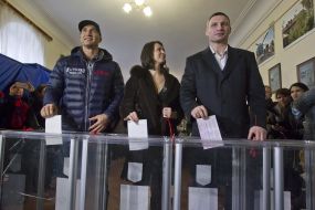 Vladimir Klichko, Natalya Klichko and Vitaliy Klichko
