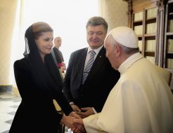 Петро Порошенко, Марина Порошенко та Папа Римський Франциск
