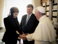 Петро Порошенко, Марина Порошенко та Папа Римський Франциск