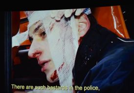 A shot from the documentary film "Winter in the fire"