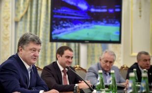 Meeting of Petro Poroshenko and Ukrainian footballers