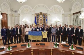 Meeting of Petro Poroshenko and Ukrainian footballers