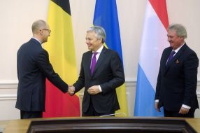 Arseniy Yatseniuk, Didier Reynders and Jean Asselborn