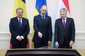 Jean Asselborn, Arseniy Yatseniuk and Didier Reynders