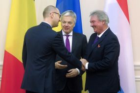 Arseniy Yatseniuk, Didier Reynders and Jean Asselborn