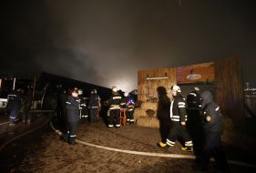 Ліквідація пожежі в ресторані "Веранда на Дніпрі"