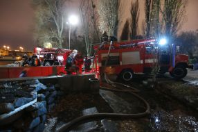 Ліквідація пожежі в ресторані "Веранда на Дніпрі"