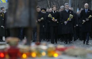 Петро Порошенко, Марина Порошенко та Арсеній Яценюк