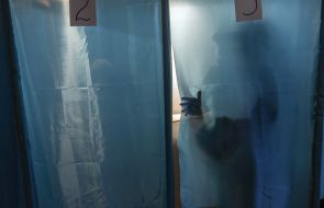 Voting in local elections in Mariupol