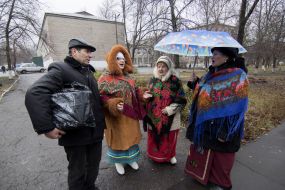 People in traditional costumes