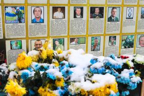 Снег на цветах